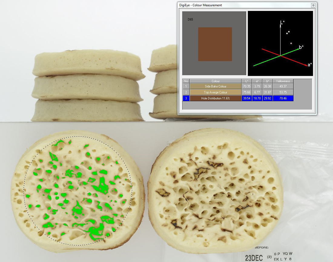 Colour measurement of Crumpets in DigiEye System