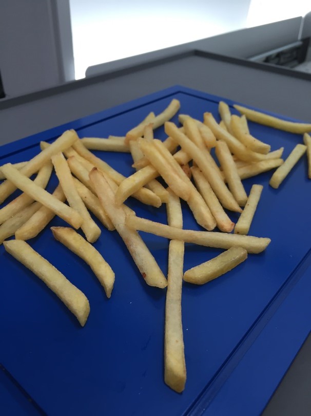 chips on a blue board