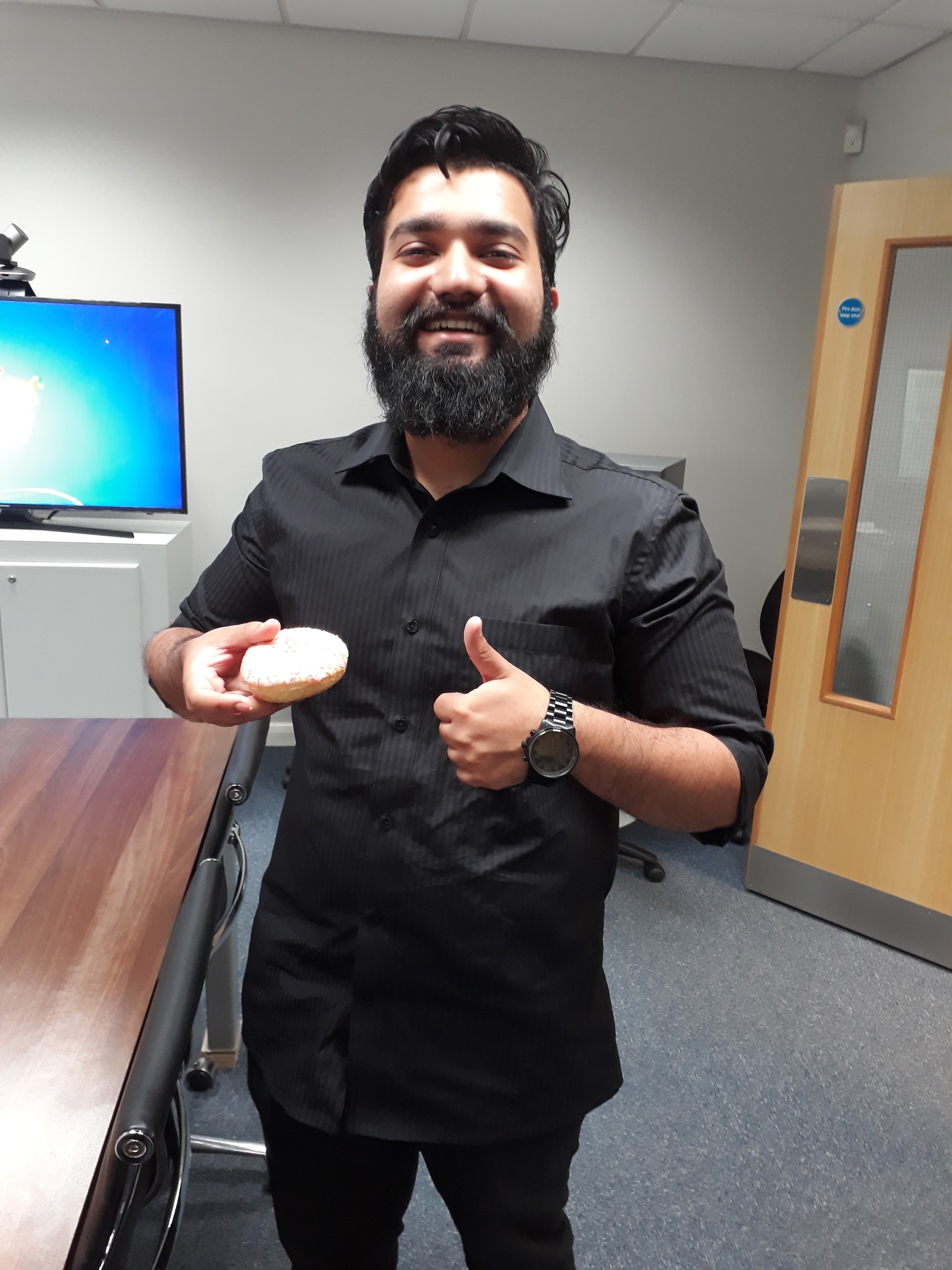 Swapneil enjoying cake