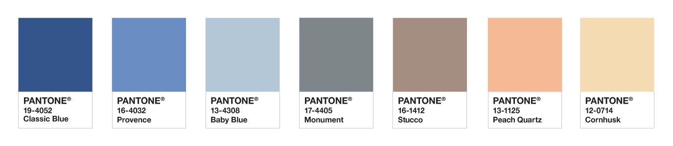 Pantone Colour Palette for Interior Design and Furnishings