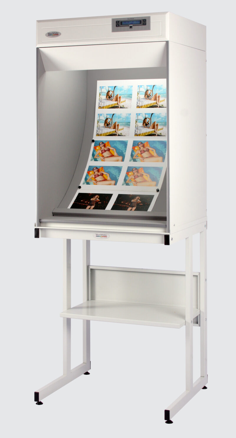 Colour Correction Cabinet on bench with print