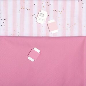 Pink fabrics with Pantone chip set chips