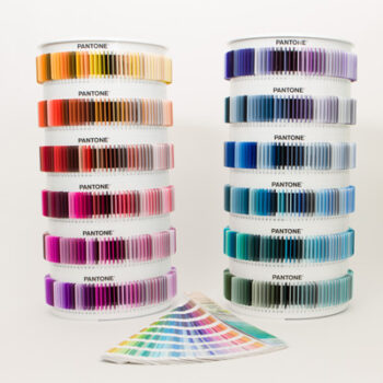 Pantone Plus Plastic Chip Collection towers of plastic chips