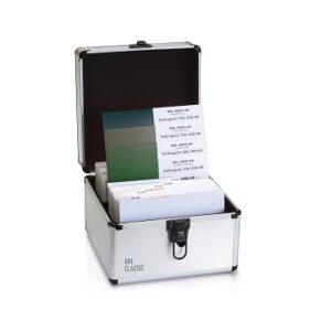 A set of RAL Classic 840 HR Colour Standards in a metal case