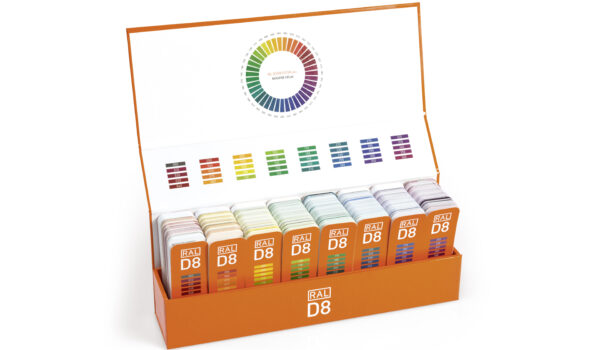 RAL Design D8 plus box open to show 8 colour fans