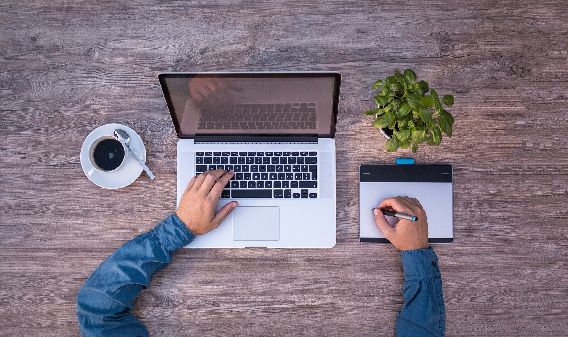 man working on laptop