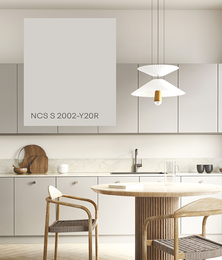 Kitchen in NCS hero soft greige S 2002-Y20R