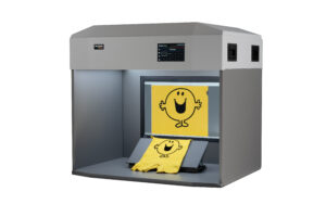 VisionView light booth measureing the colour of yellow Mr Men garment