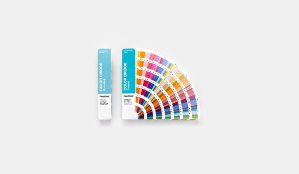 Pantone GP6102C Color Bridge fans, one open to show colour range