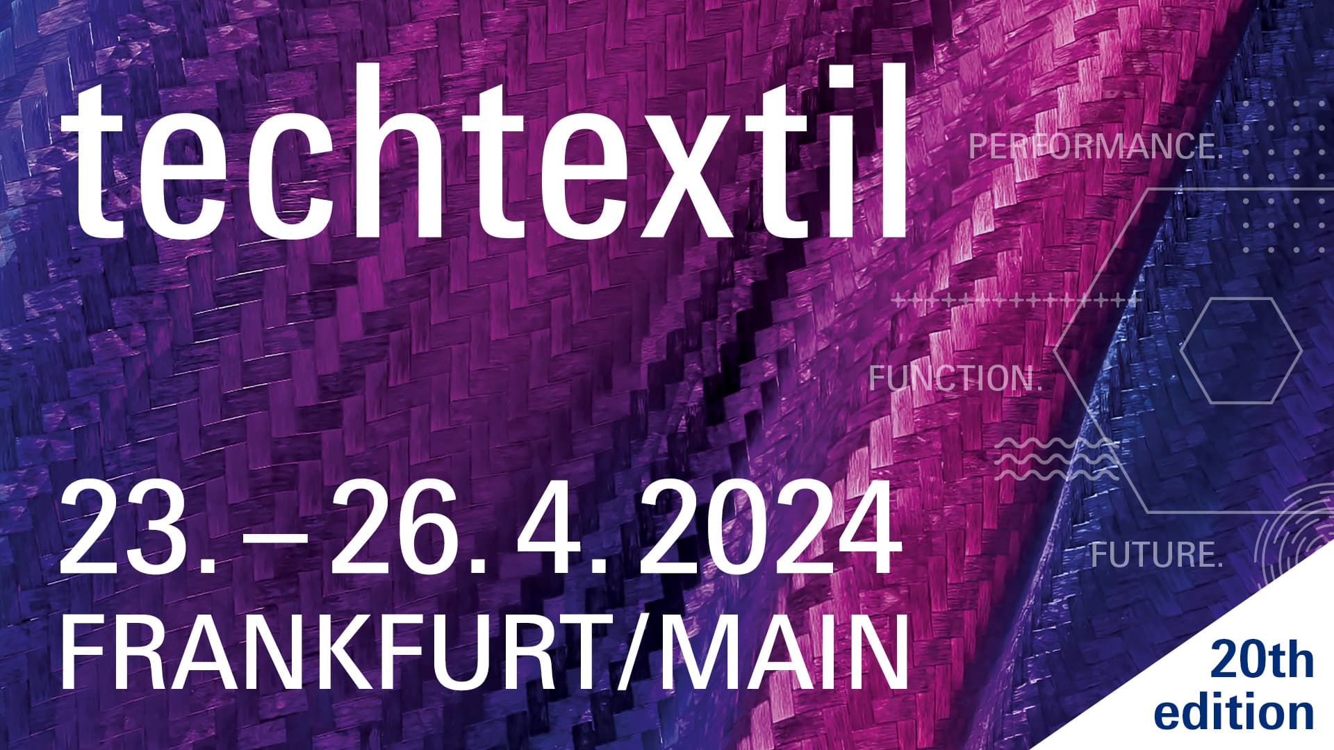 an imaging showing the dates and location of the 2024 techtextil exhibition