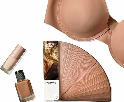 bra and cosmetics with Pantone skintone colour guide